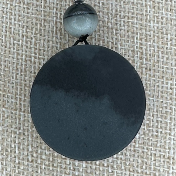 Tai Chi Jade Snake Pendant Necklace with Stainless Steel on Rope - Picture 8 of 9